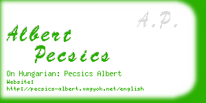 albert pecsics business card